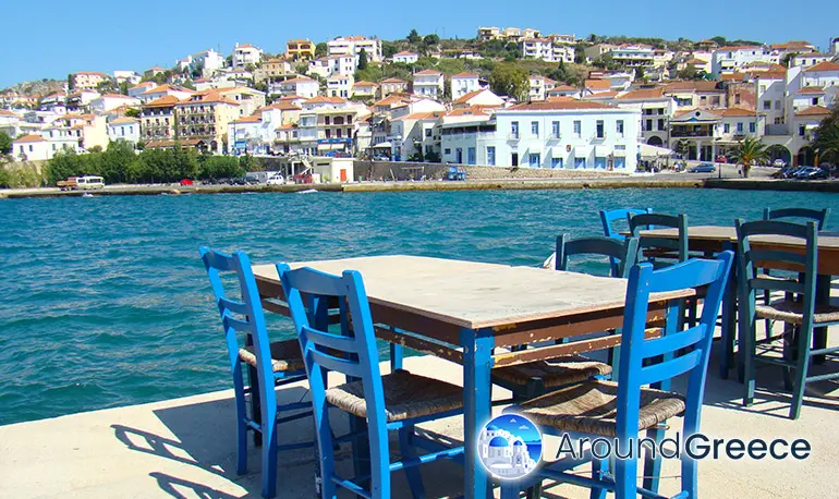 The Town of Pylos in the Peloponnese Greece